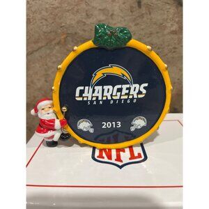 San Diego Chargers 2013 NFL Drum Ornament w/ Santa NFL Licensed by Danbury Mint
